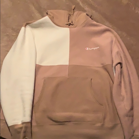 tan hoodie champion